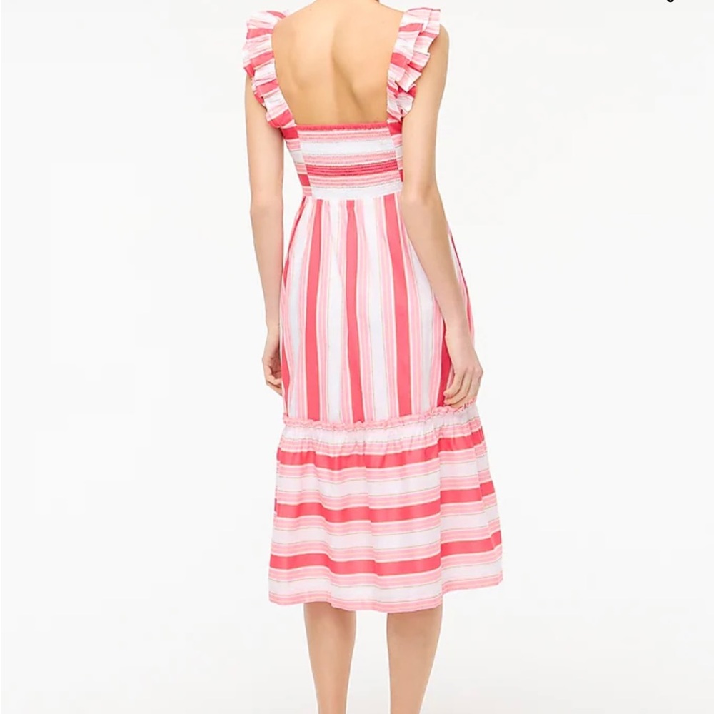 J Crew Factory Striped square neck midi dress